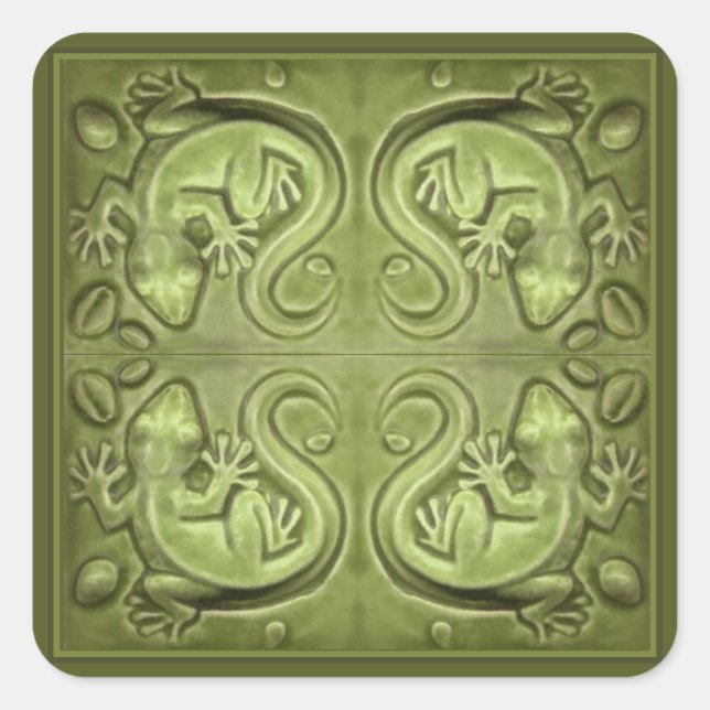 Adesivo Quadrado Azulejos Fortune Lizard Stickers (Frente)