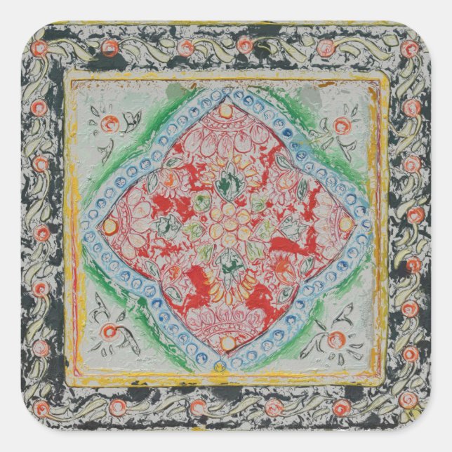 Adesivo Quadrado Azulejos Indígenas (Frente)