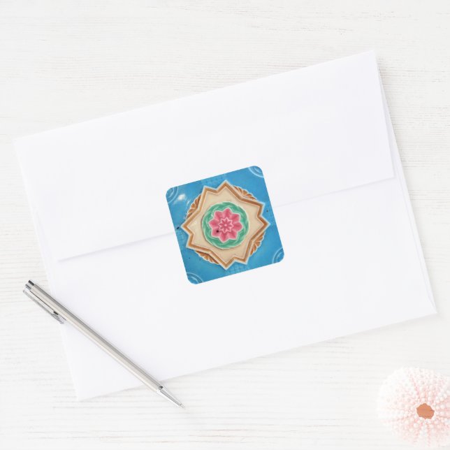 Adesivo Quadrado Azulejos Majolica de Art Nouveau (Envelope)