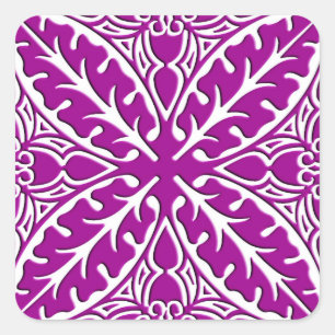 Adesivo Quadrado Azulejos marroquinos - ametista roxo e branco