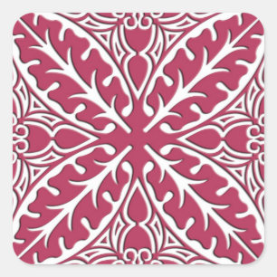 Adesivo Quadrado Azulejos marroquinos - magenta e branco