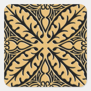 Adesivo Quadrado Azulejos marroquinos - tan e preto do camelo