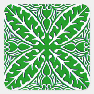 Adesivo Quadrado Azulejos marroquinos - verde esmeralda e branco