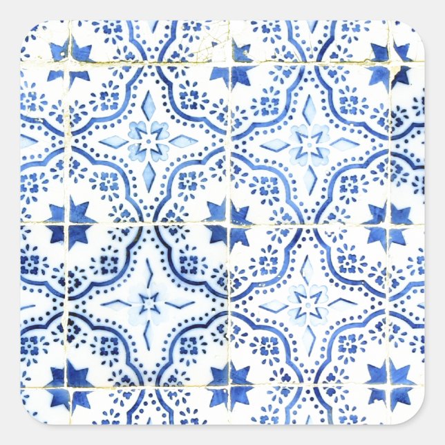 Adesivo Quadrado Azulejos, Portuguese Tiles (Frente)