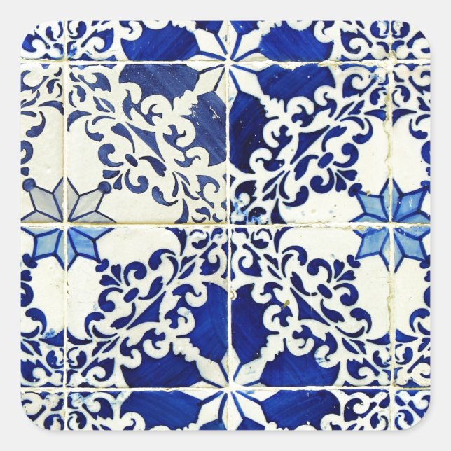 Adesivo Quadrado Azulejos, Portuguese Tiles (Frente)