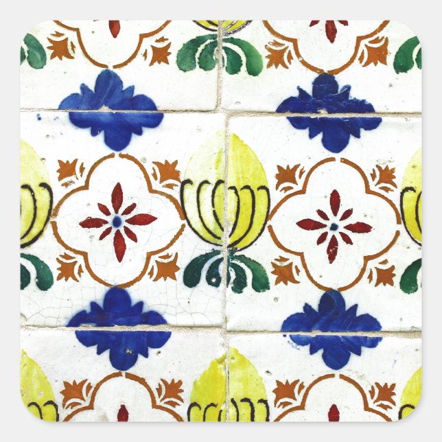 Adesivo Quadrado Azulejos, Portuguese Tiles (Frente)