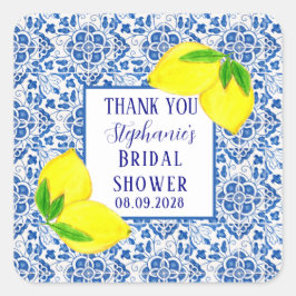 Adesivo Quadrado Azulejos Portugueses Limão Chuveiro de Noiva Medit