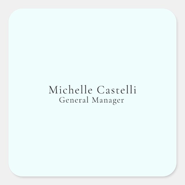 Adesivo Quadrado Azure Blue Professional Unique Classical Simple (Frente)