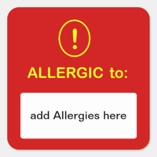 Adesivo Quadrado b6 - PERSONALIZE ESTE ~ adicionam alergias