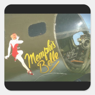 Adesivo Quadrado B-17 "Memphis Belle_Aeronave Militar