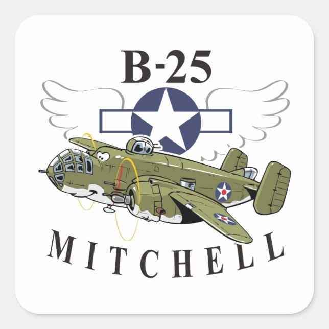 Adesivo Quadrado B-25 Mitchell (Frente)