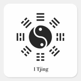 Adesivo Quadrado Ba Gua, oito trigramas, yin yang personalizável