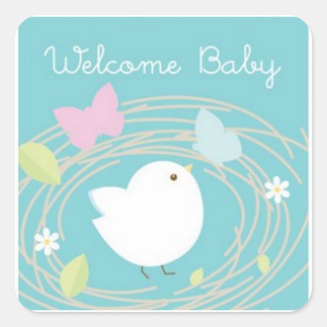Adesivo Quadrado Baby Bird Sticker (Frente)