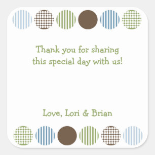 Adesivo Quadrado Baby Boy Mod Bolinhas