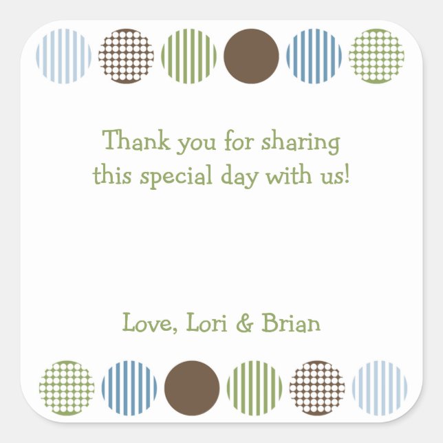 Adesivo Quadrado Baby Boy Mod Bolinhas (Frente)