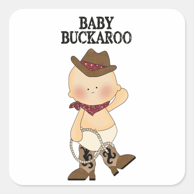 Adesivo Quadrado Baby Buckaroo Stickers (Frente)