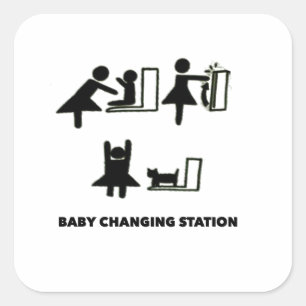 Adesivo Quadrado Baby Changing Station Square Sticker