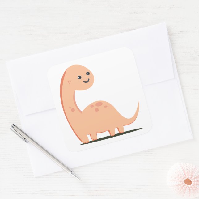 Adesivo Quadrado Baby Dino (Envelope)