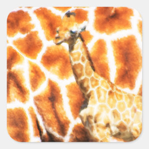 Adesivo Quadrado Baby Giraffe