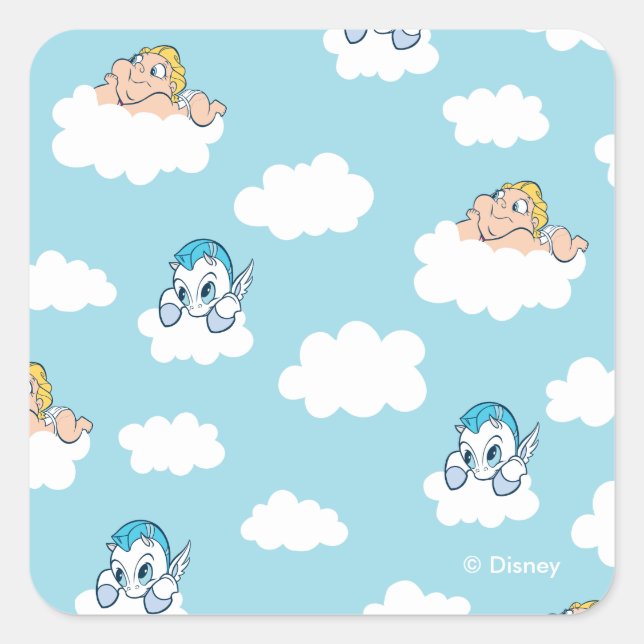 Adesivo Quadrado Baby Hercules and Pegasus Cloud Pattern Square Sti (Frente)
