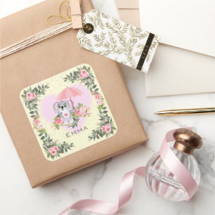 Adesivo Quadrado Baby Koala - Enfermeiro Personalizado 