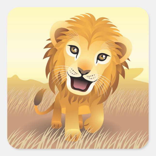 Adesivo Quadrado Baby Lion Sticker (Frente)