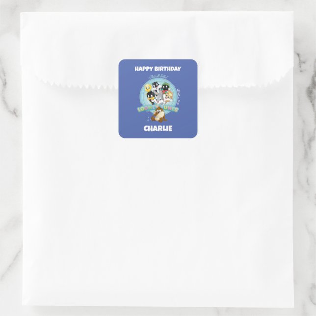 Adesivo Quadrado Baby LOONEY TUNES™ Logo | That's All Folks (Bolsa)