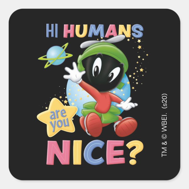 Adesivo Quadrado Baby MARVIN THE MARTIAN™| Hi Humans (Frente)