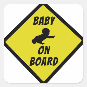 Adesivo Quadrado BABY ON CONSELHO - Sinal amarelo