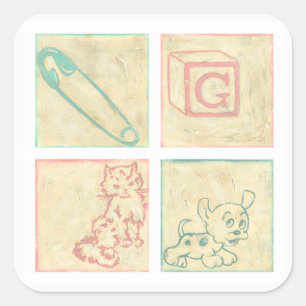 Adesivo Quadrado Baby Picture Blocks por Chariklia Zarris