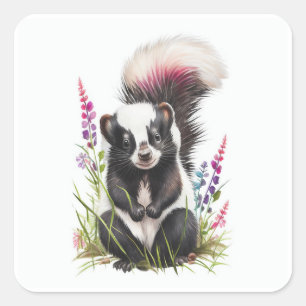 Adesivo Quadrado Baby Skunk Square Sticker