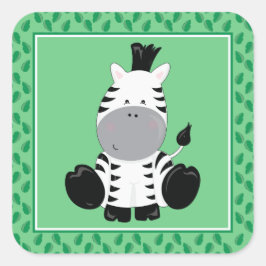Adesivo Quadrado Baby Zebra | Parte Safari Animal