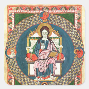 Adesivo Quadrado Bacalhau. Cristo 1948 na majestade