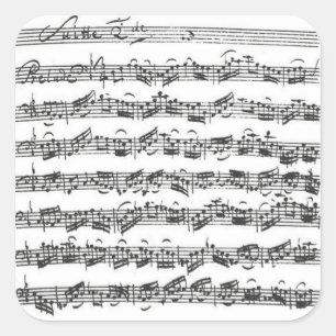 Adesivo Quadrado Bach Cello Suite Manuscript Sticker Quadrado
