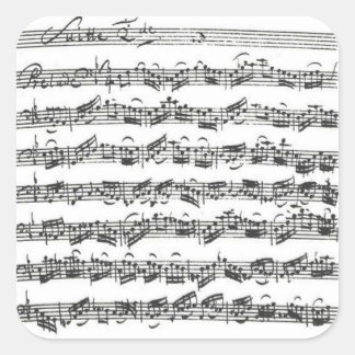 Adesivo Quadrado Bach Cello Suite Manuscript Sticker Quadrado