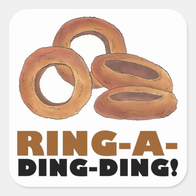 Adesivo Quadrado Bachelorette de Noivado Ring-a-Ding-Ding (Frente)