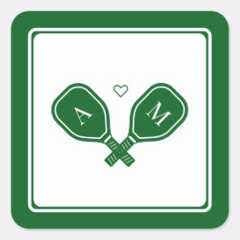 Adesivo Quadrado Bachelorette de Pickleball