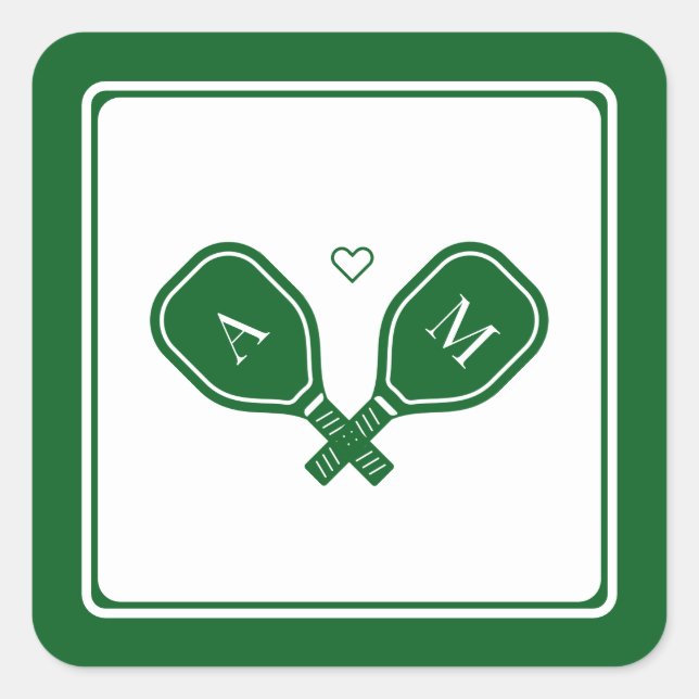 Adesivo Quadrado Bachelorette de Pickleball (Frente)
