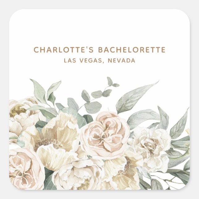 Adesivo Quadrado Bachelorette Weekend Party Favor oferta personaliz (Frente)