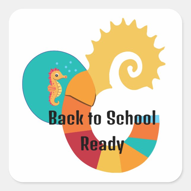 Adesivo Quadrado Back to School (Frente)