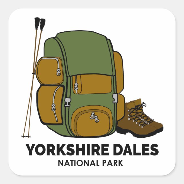 Adesivo Quadrado Backpack Nacional do Yorkshire Dales (Frente)