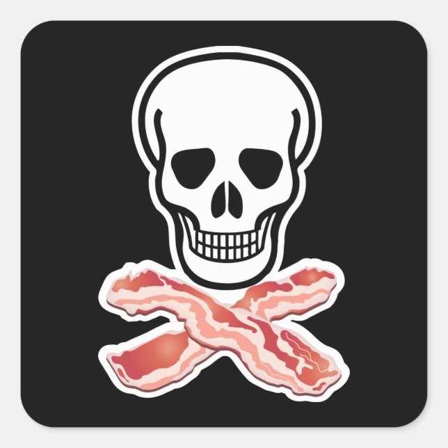 Adesivo Quadrado Bacon ou Morte! (Frente)
