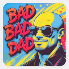 Adesivo Quadrado Bad bad dad 