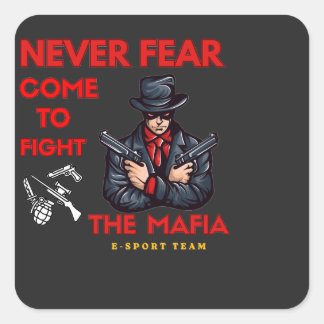 Adesivo Quadrado Badass Mafia E-Sport Team Gaming Mascot T-Shirt