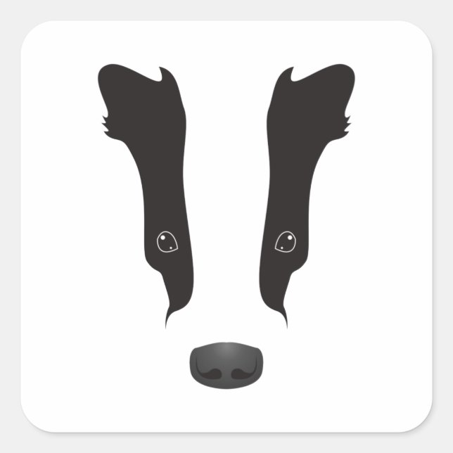 Adesivo Quadrado Badger Face Silhouette (Frente)