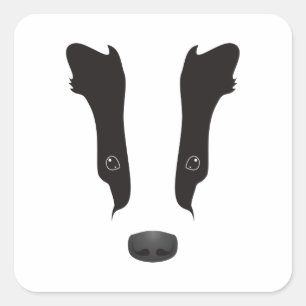 Adesivo Quadrado Badger Face Silhouette