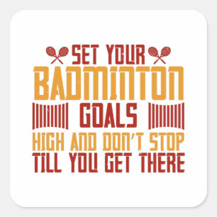 Adesivo Quadrado Badminton - Alcance seus objetivos de Badminton