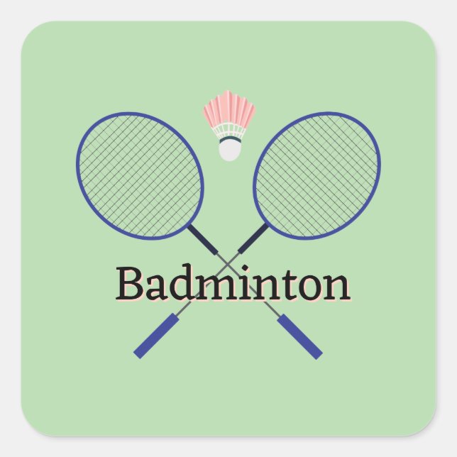 Adesivo Quadrado Badminton Design (Frente)