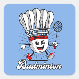 Adesivo Quadrado Badminton Mascot Clássico