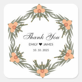 Adesivo Quadrado Bag de Favor de Casamento - Nome e data personaliz